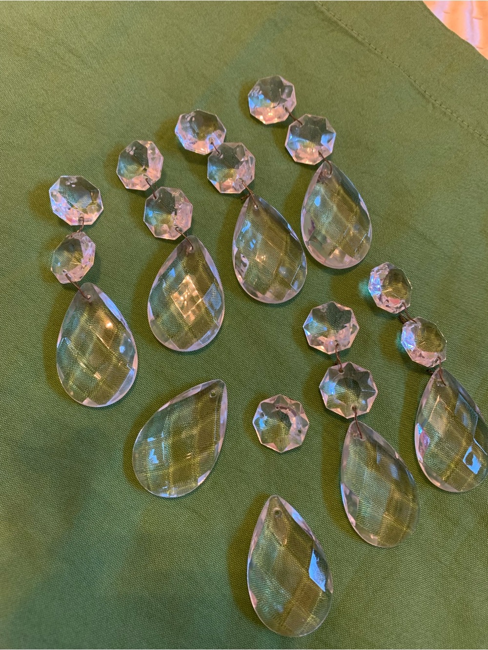 Baccarat Clear Crystal Teardrop and Octagon Chandelier Prisms